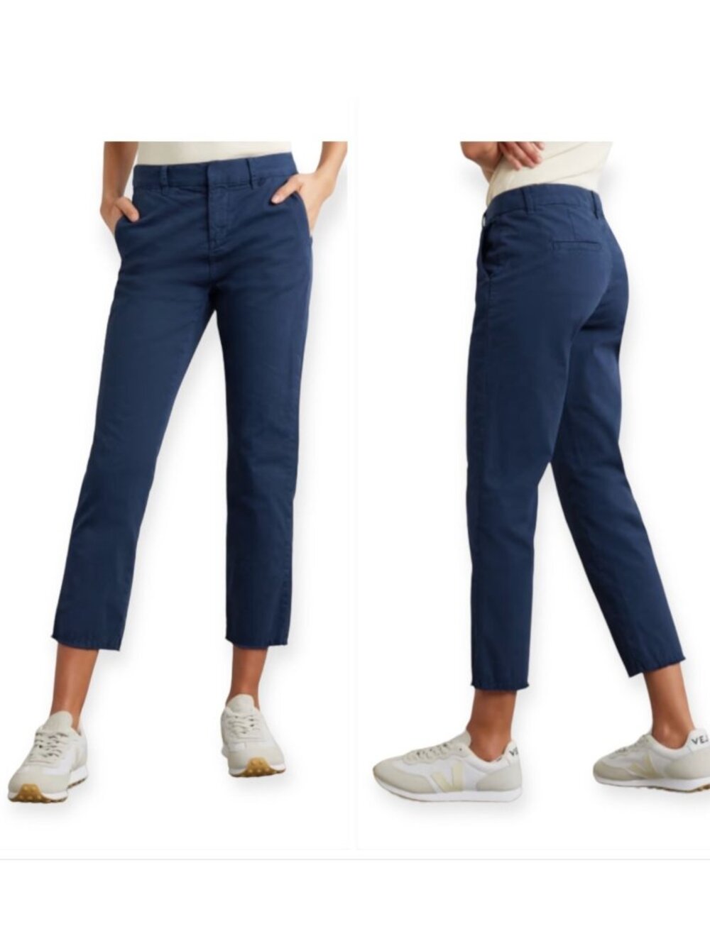 Nili Lotan Cropped Montauk Pants, Size 4, Marine Blue, New with tag